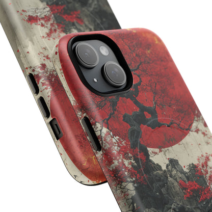 Zen Serenity in Red Harmony iPhone 15 | Tough+ Phone Case