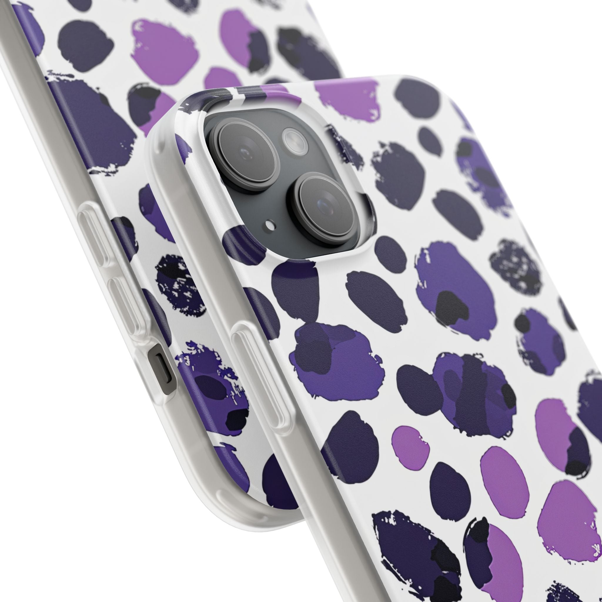 Purple Inkblots iPhone 15 - Flexi Phone Case