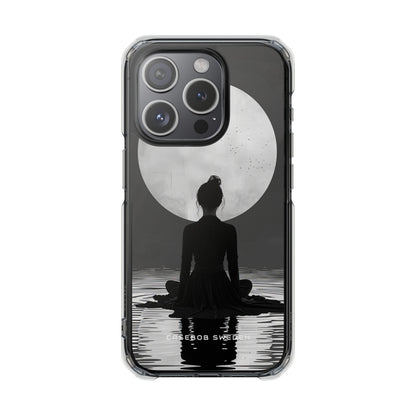 Zen Serenity Moon Reflection iPhone 15 - Clear Impact Phone Case