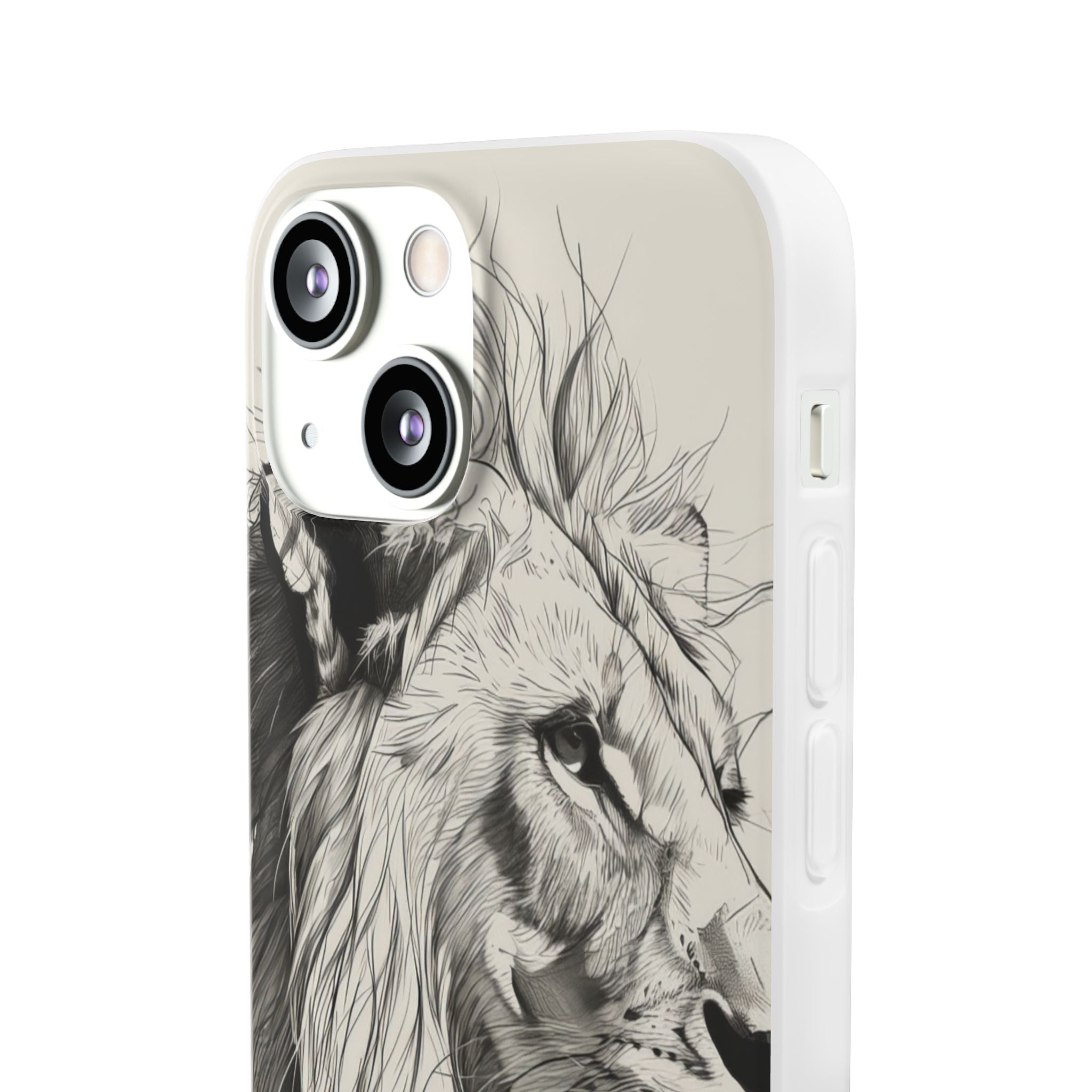 Majestic Linework Lion | Flexible Phone Case for iPhone