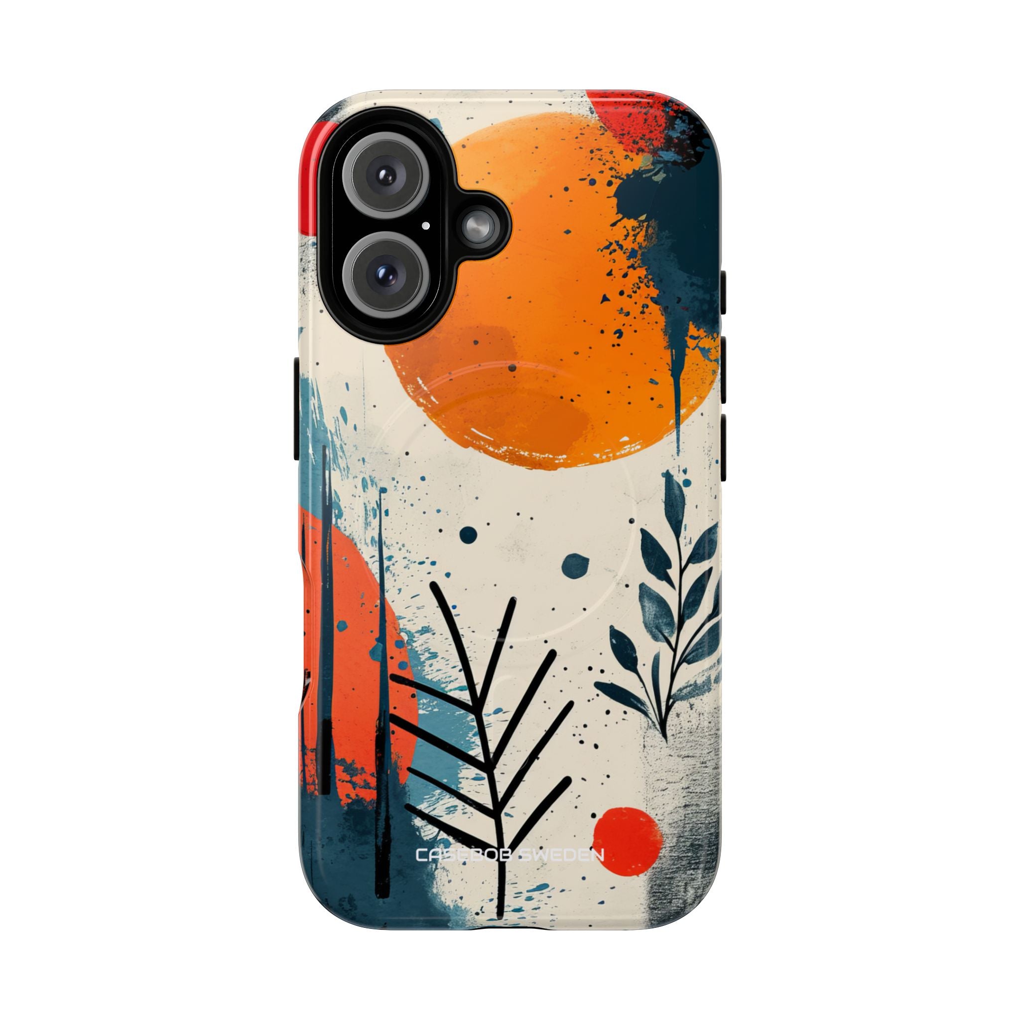 Orange Blue Splash - Tough + MagSafe® iPhone 16 Phone Case