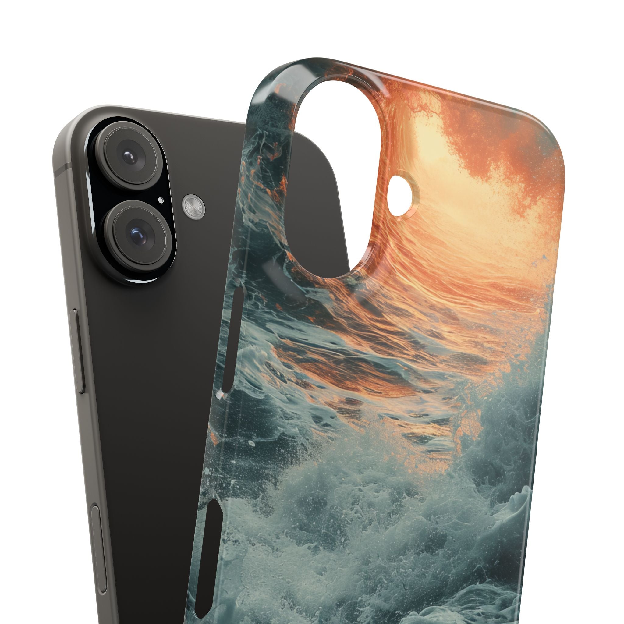 Fiery Wave Power - Slim iPhone 16 Phone Case