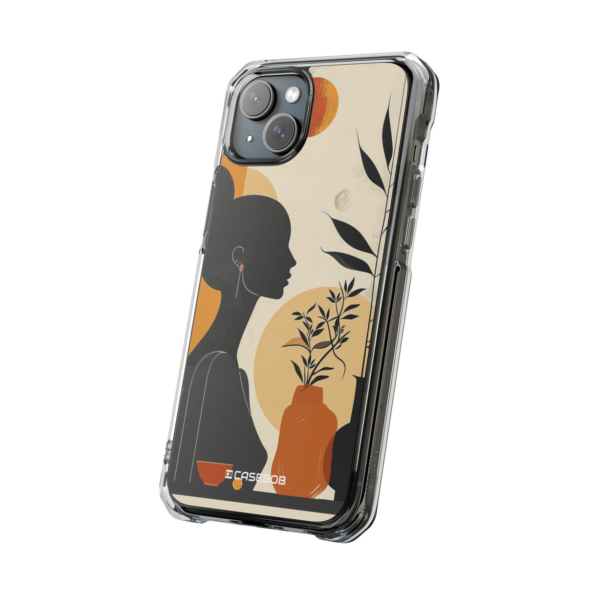 Modern Silhouette Tranquility - Phone Case for iPhone (Clear Impact - Magnetic)