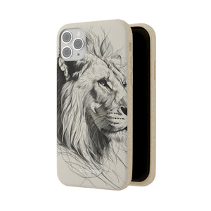 Majestic Linework Lion | Biodegradable Phone Case