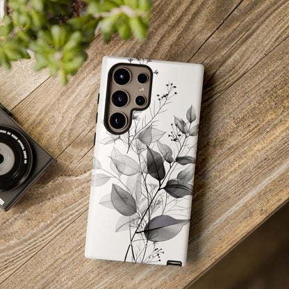 Botanical Elegance in Monochrome - For Samsung S24