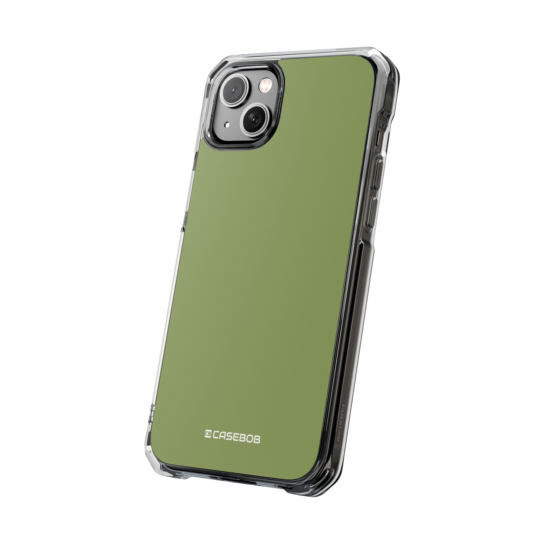 Moss Green - Clear Impact Case for iPhone