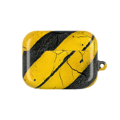 Yellow Stripes Distress - AirPods Case