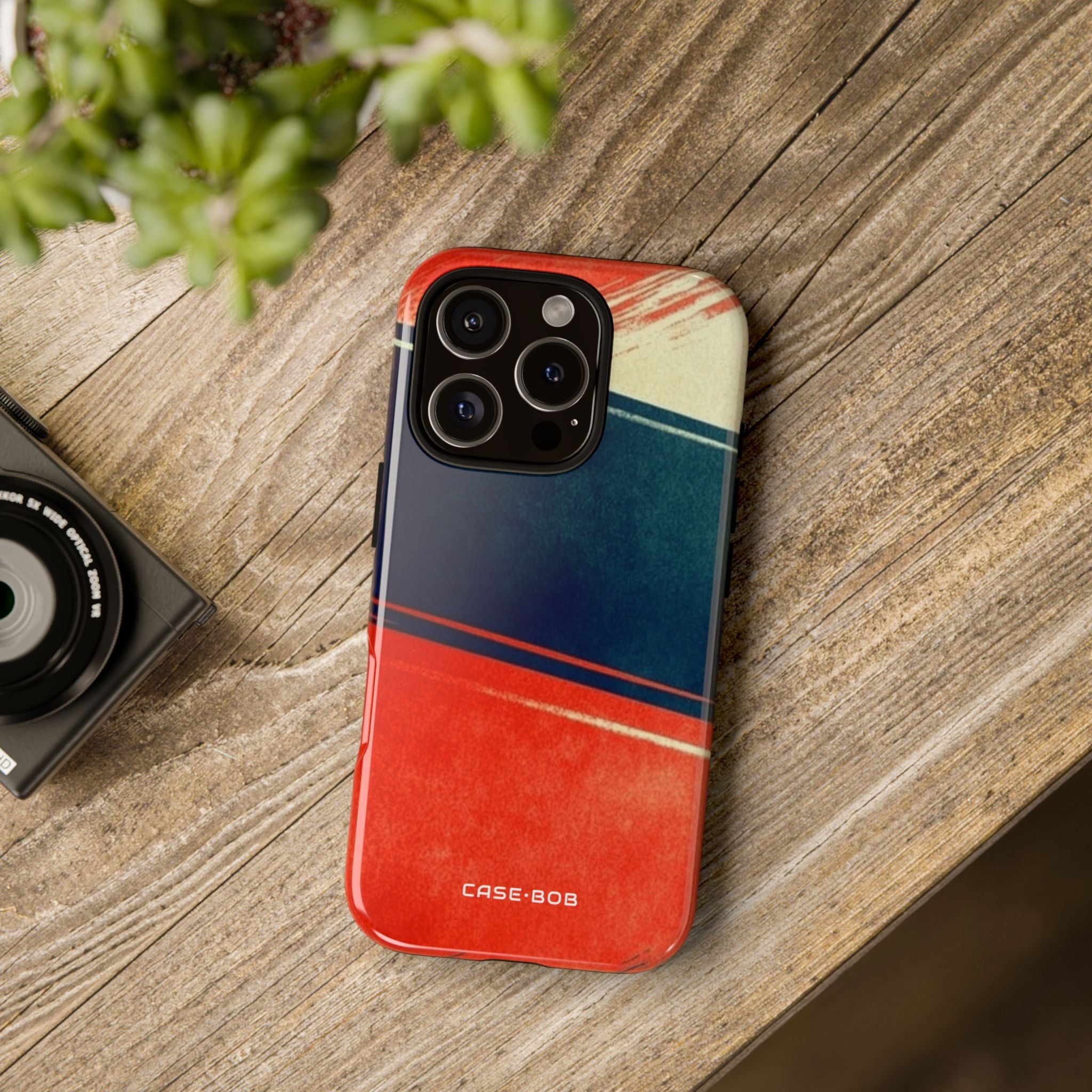 Navy Streak Burst iPhone 16 Pro Case - Tough