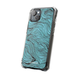 Wavy Serenity - Phone Case for iPhone (Clear Impact - Magnetic)