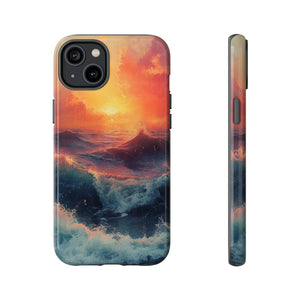 Pastel Waves at Sundown - Protective Phone Case