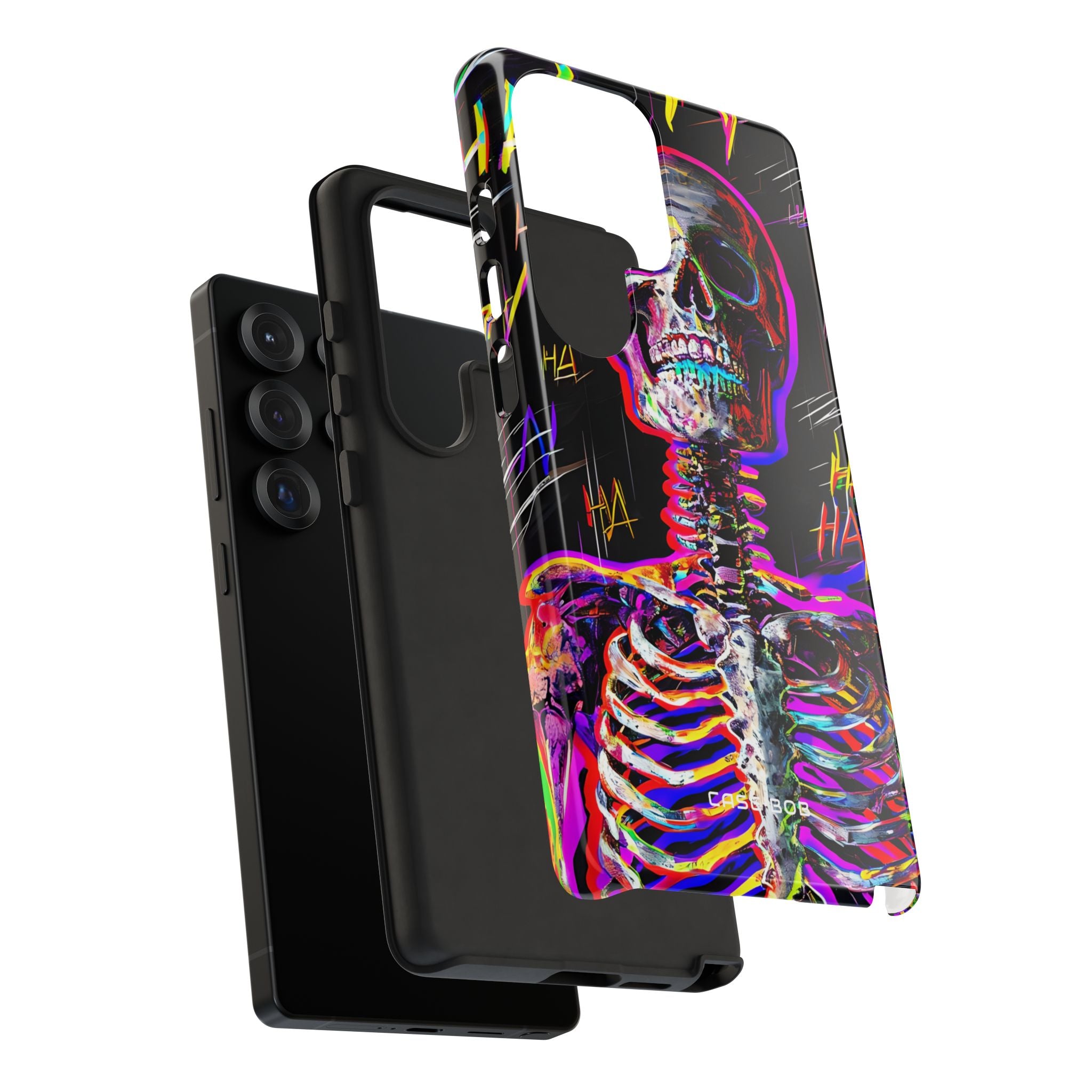 Neon Skeleton Laugh Samsung S25 Ultra Case - Tough