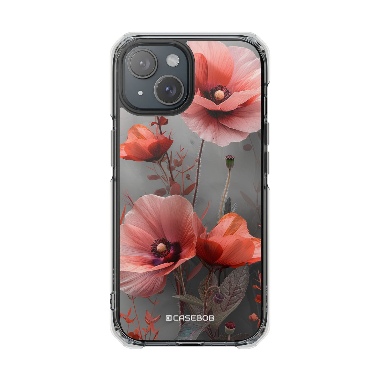 Coral Elegance - Handyhülle für iPhone (Clear Impact - Magnetisch)