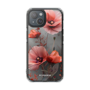 Coral Elegance - Handyhülle für iPhone (Clear Impact - Magnetisch)