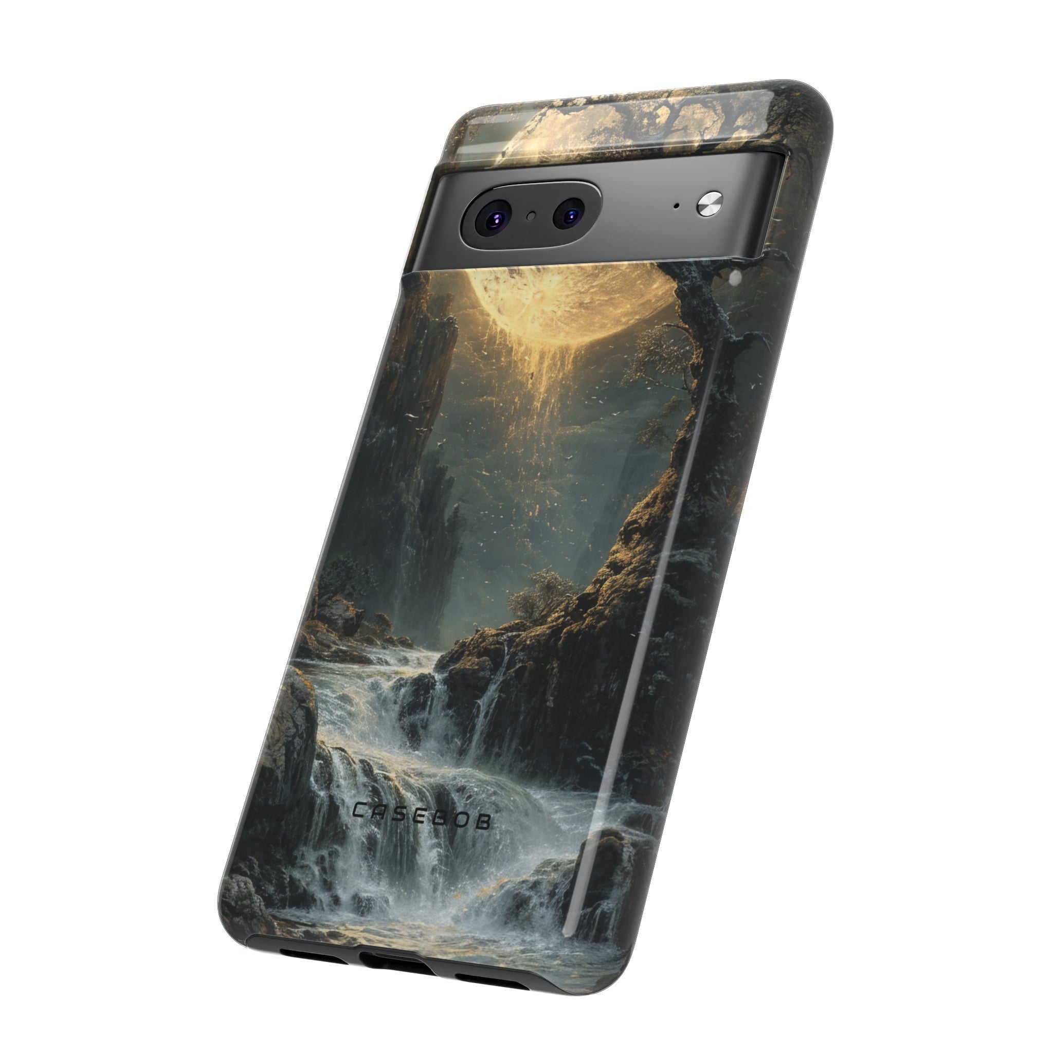 Moonlit Waterfall Silence - Protective Phone Case