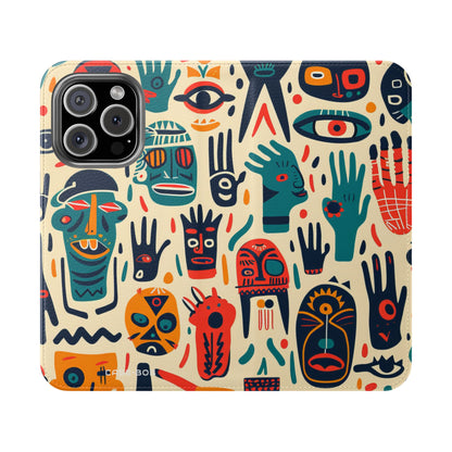 Tribal Faces - iPhone 16 Pro Case - Portemonnee