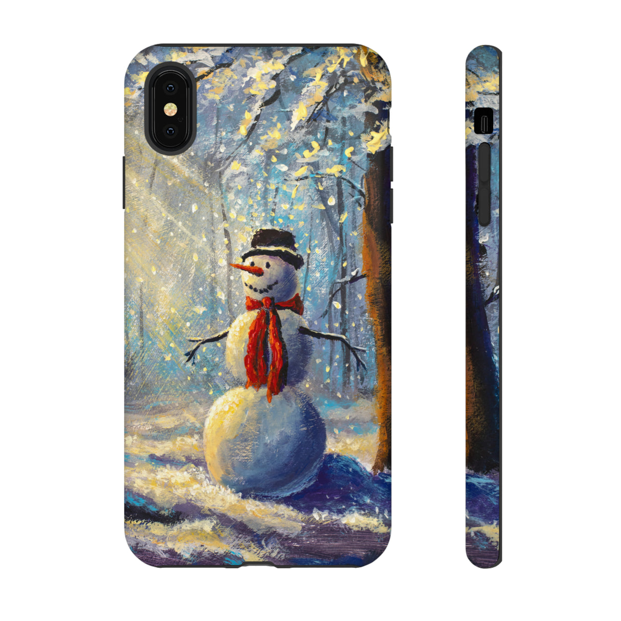 Oil painting - Happy Snowman - Protective Phone Case