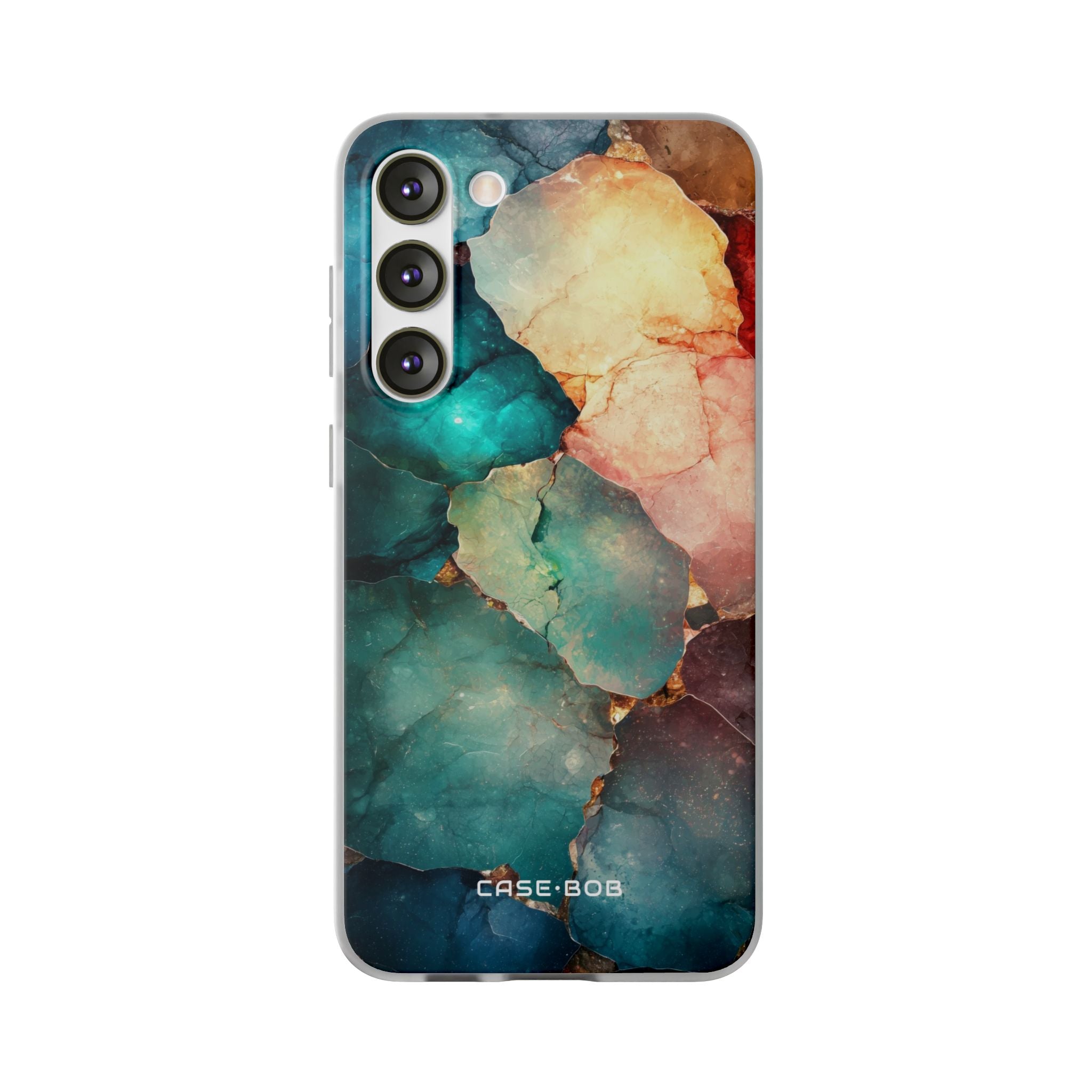 Teal Mosaic Veins Samsung S23 Plus Case - Soft