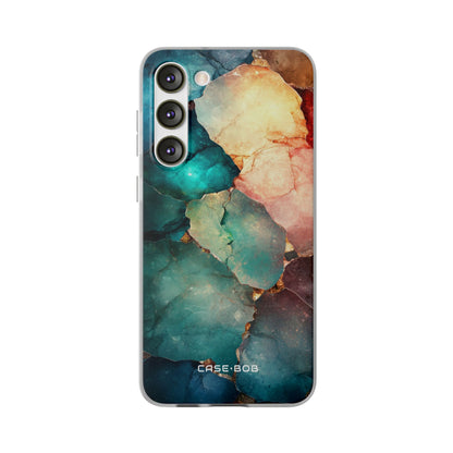 Teal Mosaic Veins Samsung S23 Plus Case - Soft