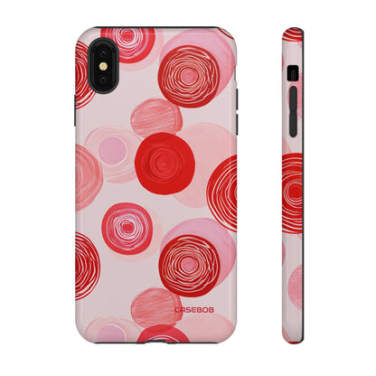 Crimson Circle Minimalism - Protective Phone Case