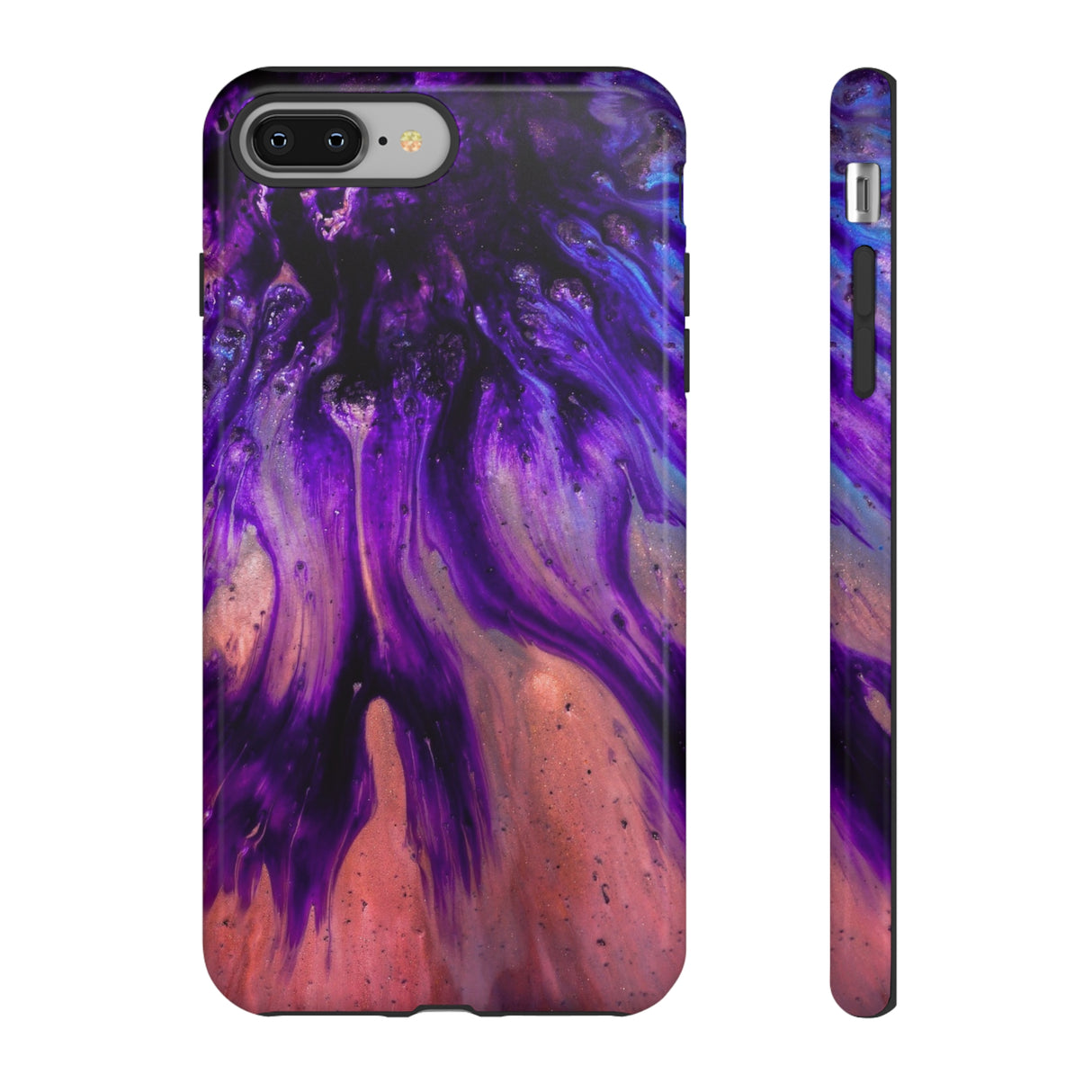 Purple Flow Ink Art iPhone Case (Protective) iPhone 8 Plus Glossy Phone Case