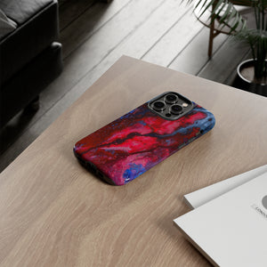 Neon Red Ink Art iPhone Case (Protective) Phone Case