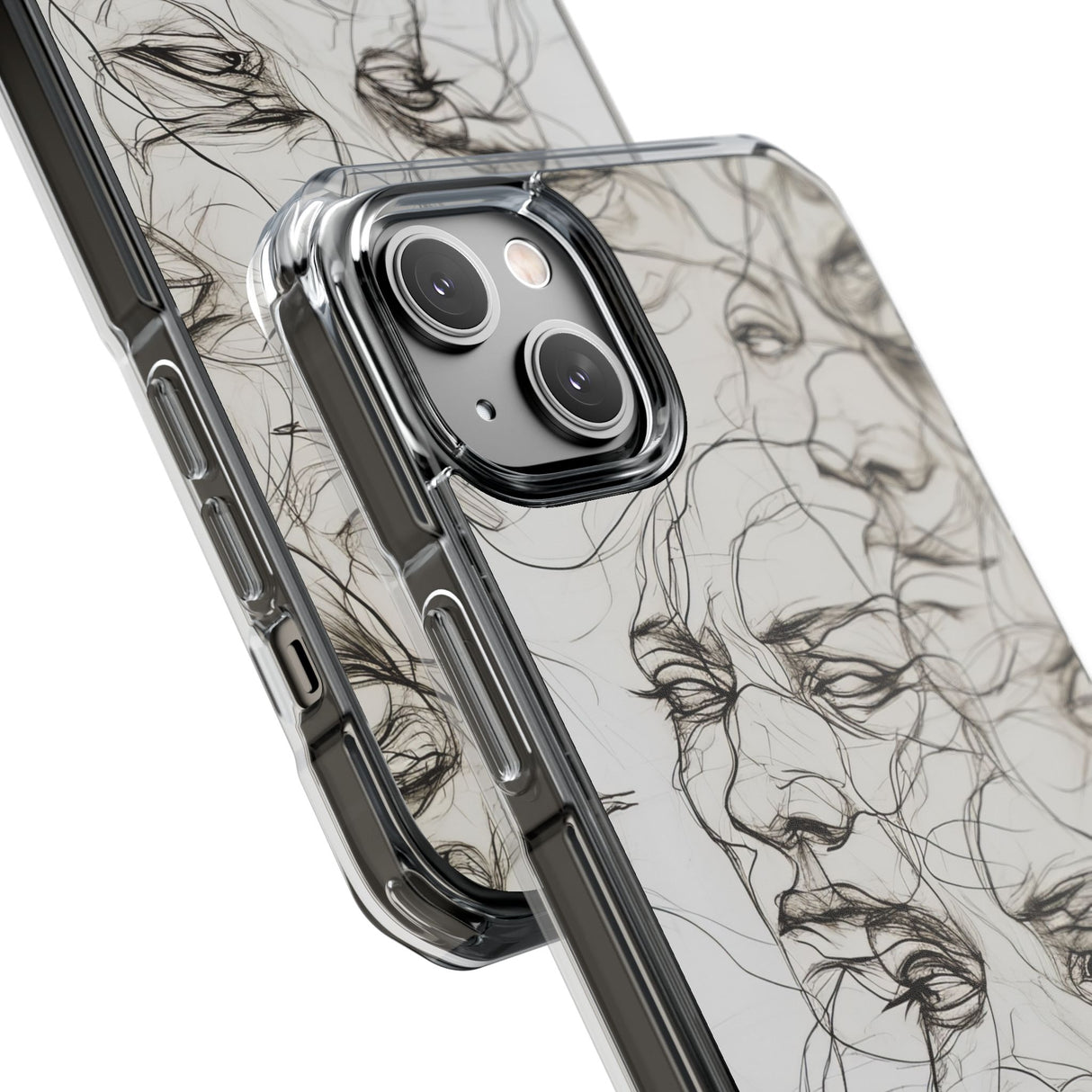 Ethereal Faces - Phone Case for iPhone (Clear Impact - Magnetic)