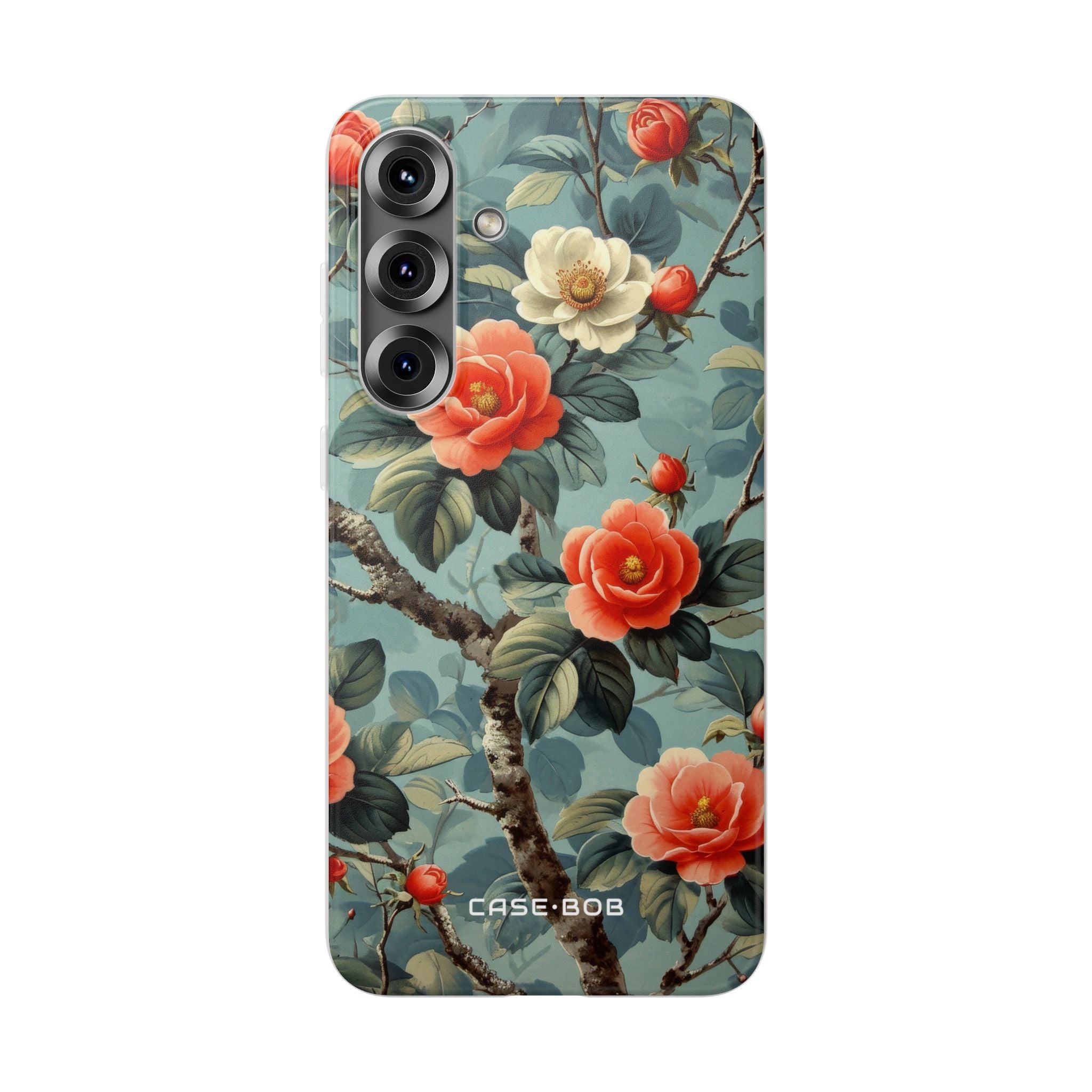 Coral Camellia Bloom Samsung S25 Plus Case - Soft