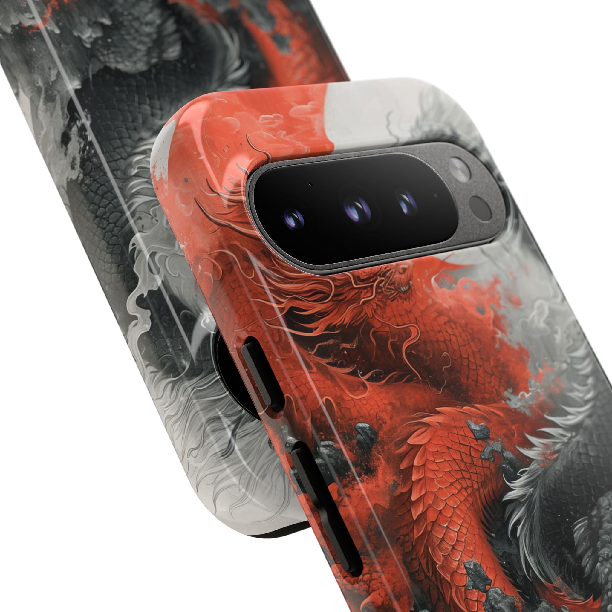 Twin Dragons Crimson Google Pixel 9 Pro Case - Tough