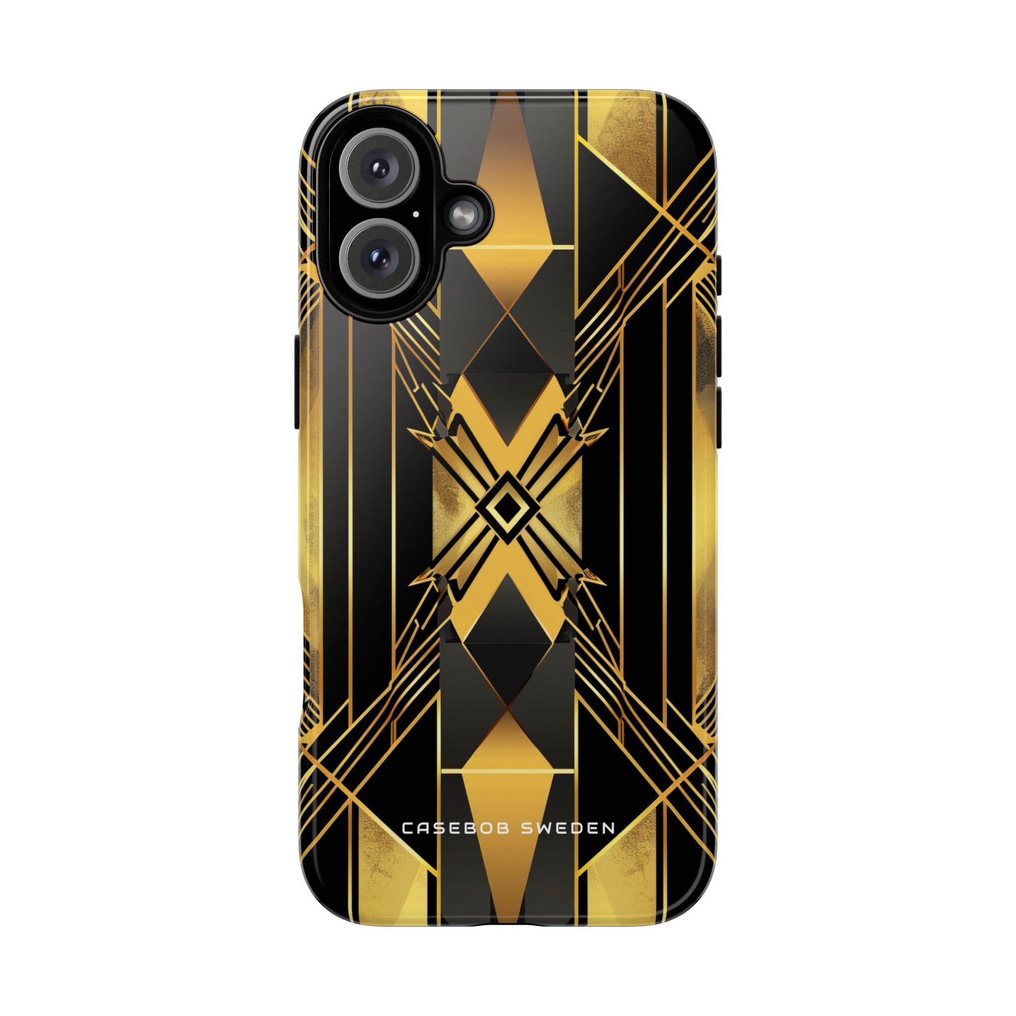 Golden Geometric Elegance iPhone 16 - Tough Phone Case