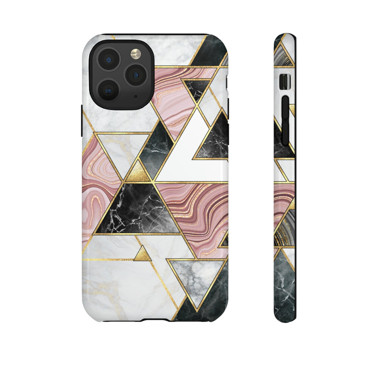 White Pink Mosaic - Protective Phone Case