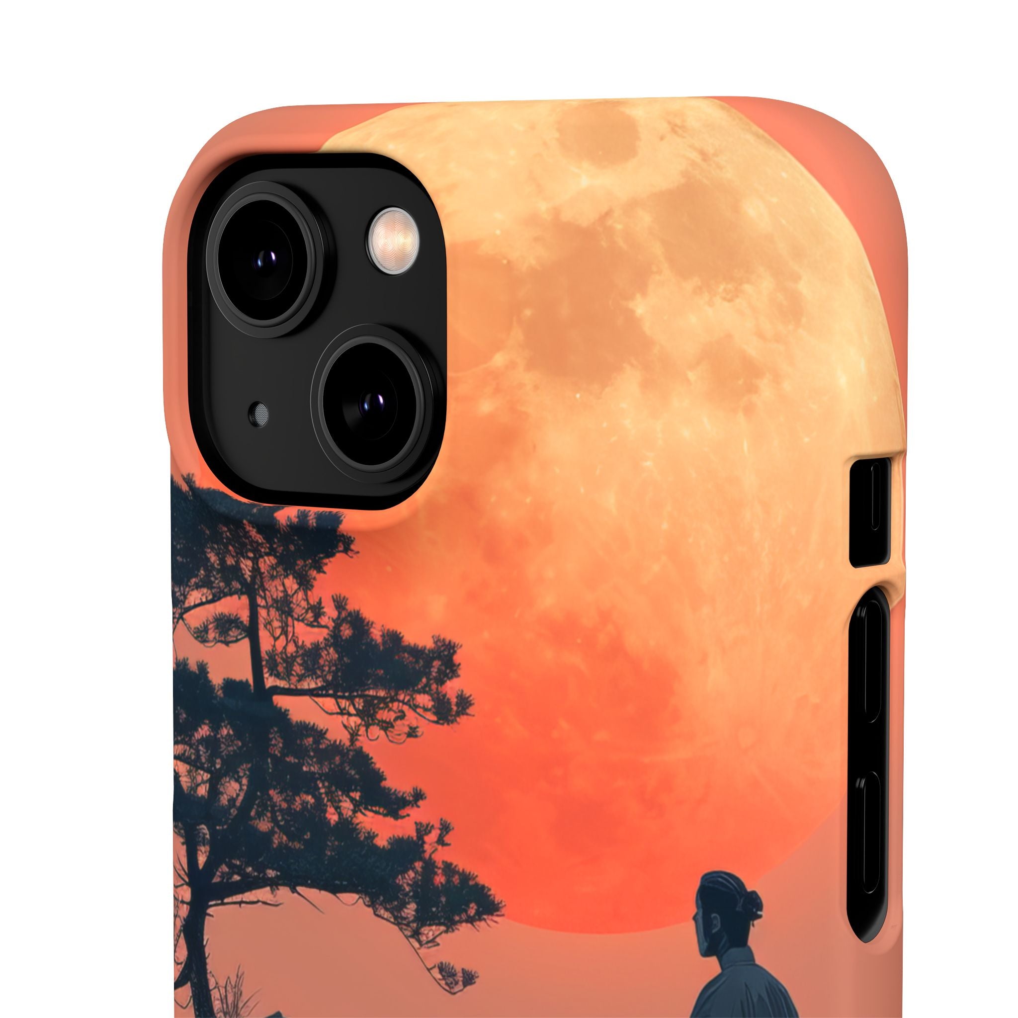 Zen Tranquility Under a Red Moon iPhone 14 - Slim Phone Case