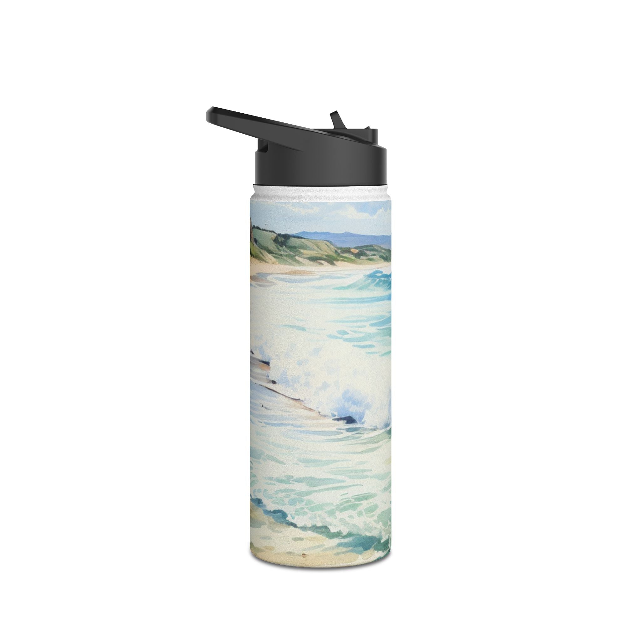 Foaming Blue Waves - Stainless Steel Water Bottle
