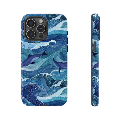 Dolphin Waves iPhone 15 Pro Max Case - Tough