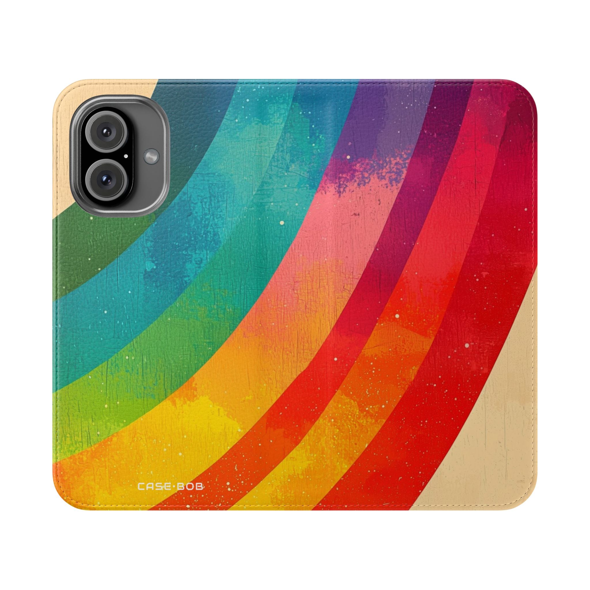Curved Rainbow Breeze - iPhone 16  Case - Wallet