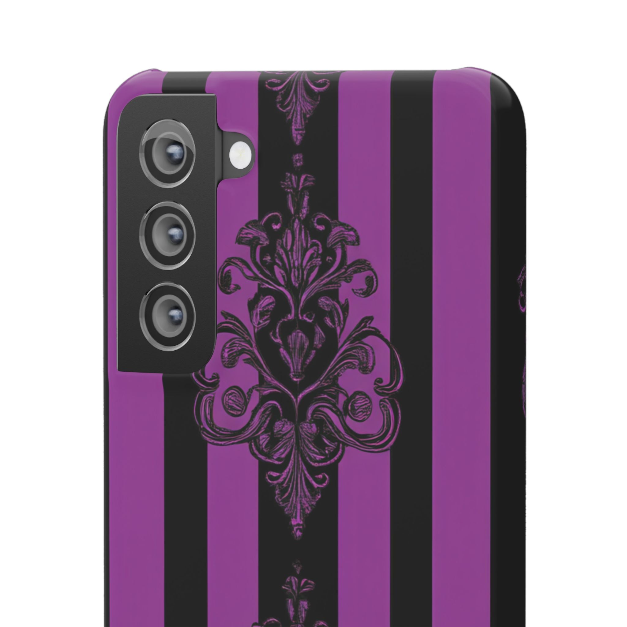 Gothic Elegance with Vertical Stripes and Ornamental Motifs Samsung S21 - Slim Phone Case