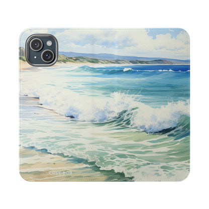 Foaming Blue Waves - iPhone 15 Plus Case - Wallet