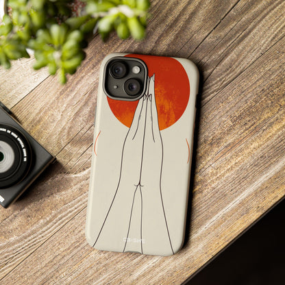 Hands Embrace Sun - iPhone Case