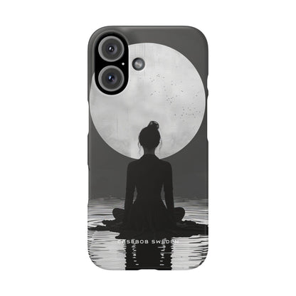 Zen Serenity Moon Reflection iPhone 16 - Slim Phone Case