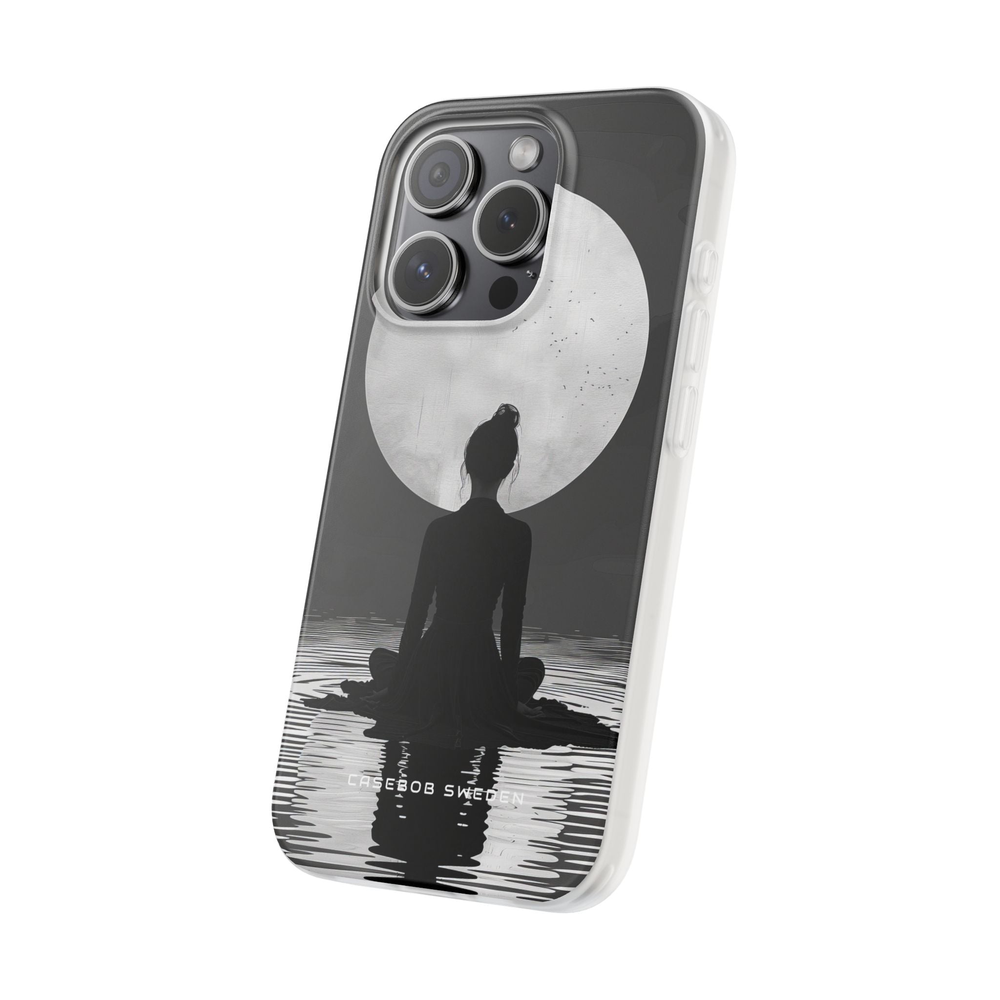 Zen Serenity Moon Reflection iPhone 15 - Flexi Phone Case