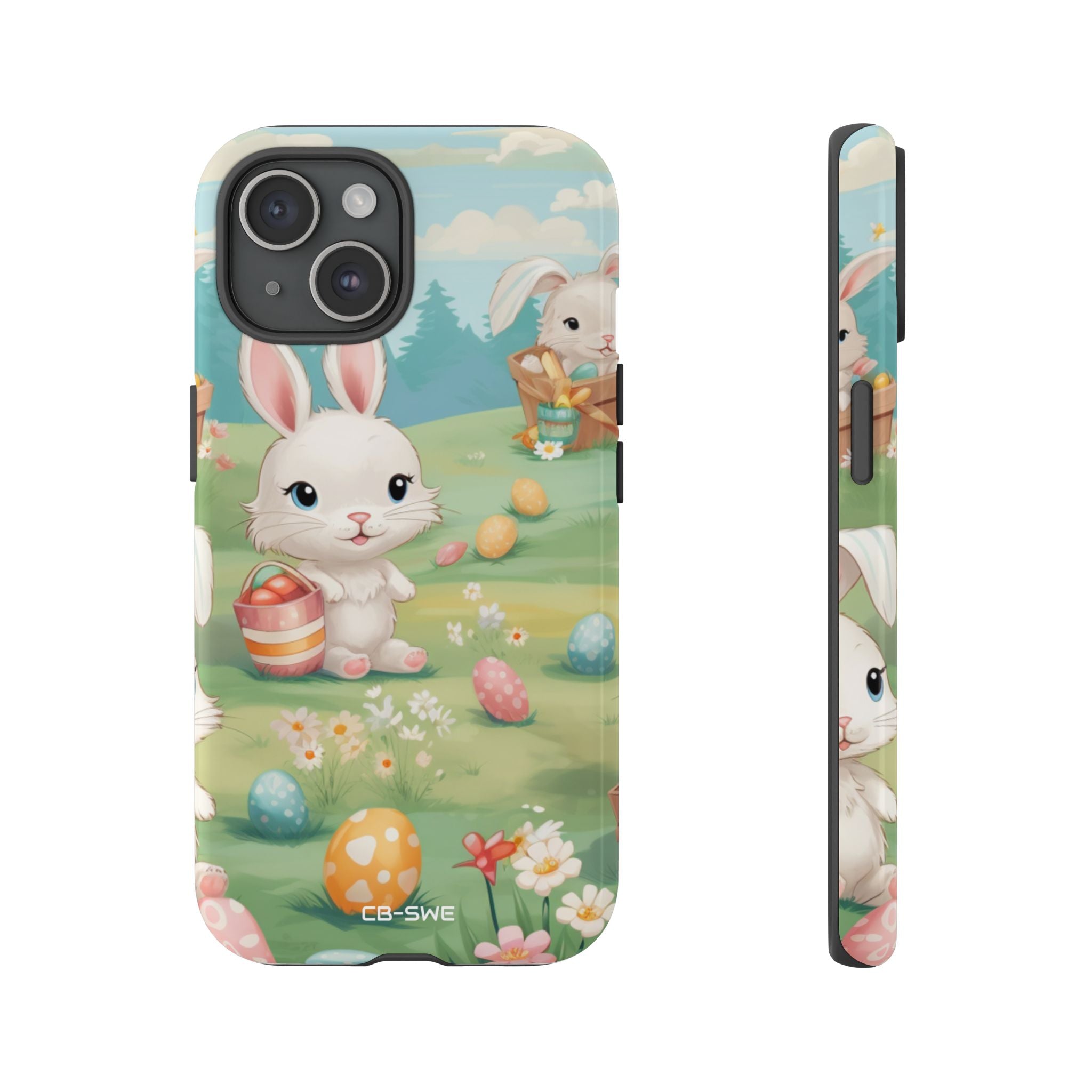 Bunnies Hunt Eggs - iPhone Case