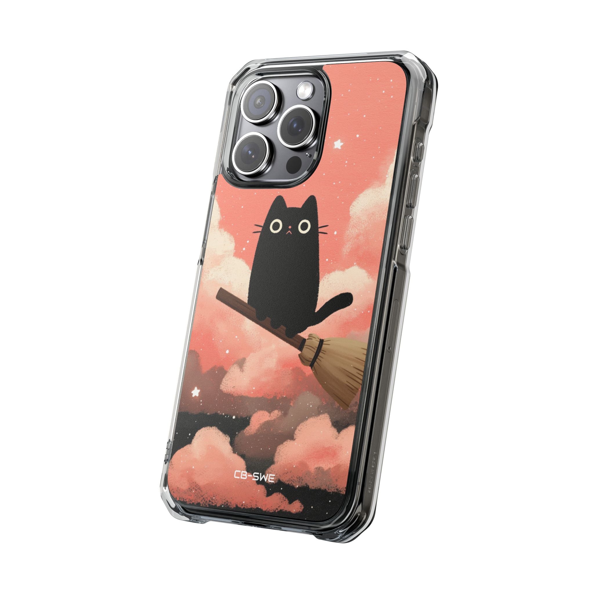 Cat Rides Broom iPhone Case - Impact