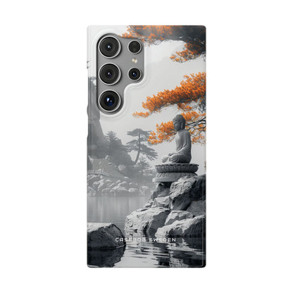 Zen Serenity: Tranquil Landscape with Buddha and Pagoda Samsung S24 - Slim Phone Case