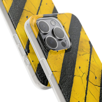 Yellow Stripe Distress iPhone 15 Pro Max Case - Soft