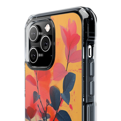 Yellow Botanical Splash - Clear Impact iPhone 14 Phone Case