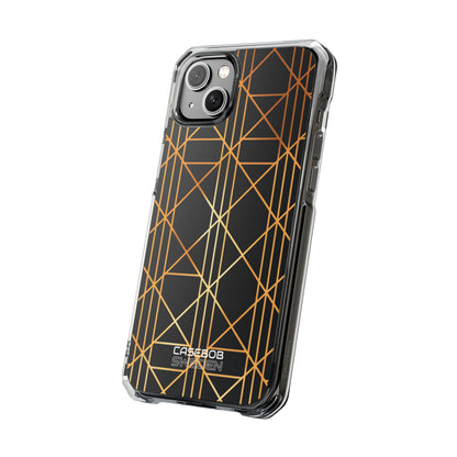 Golden Geometric Elegance iPhone 14 - Impact Clear+