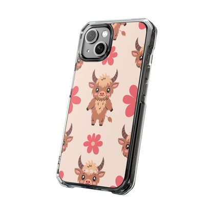 Cute Cattle & Flowers iPhone Case - Impact