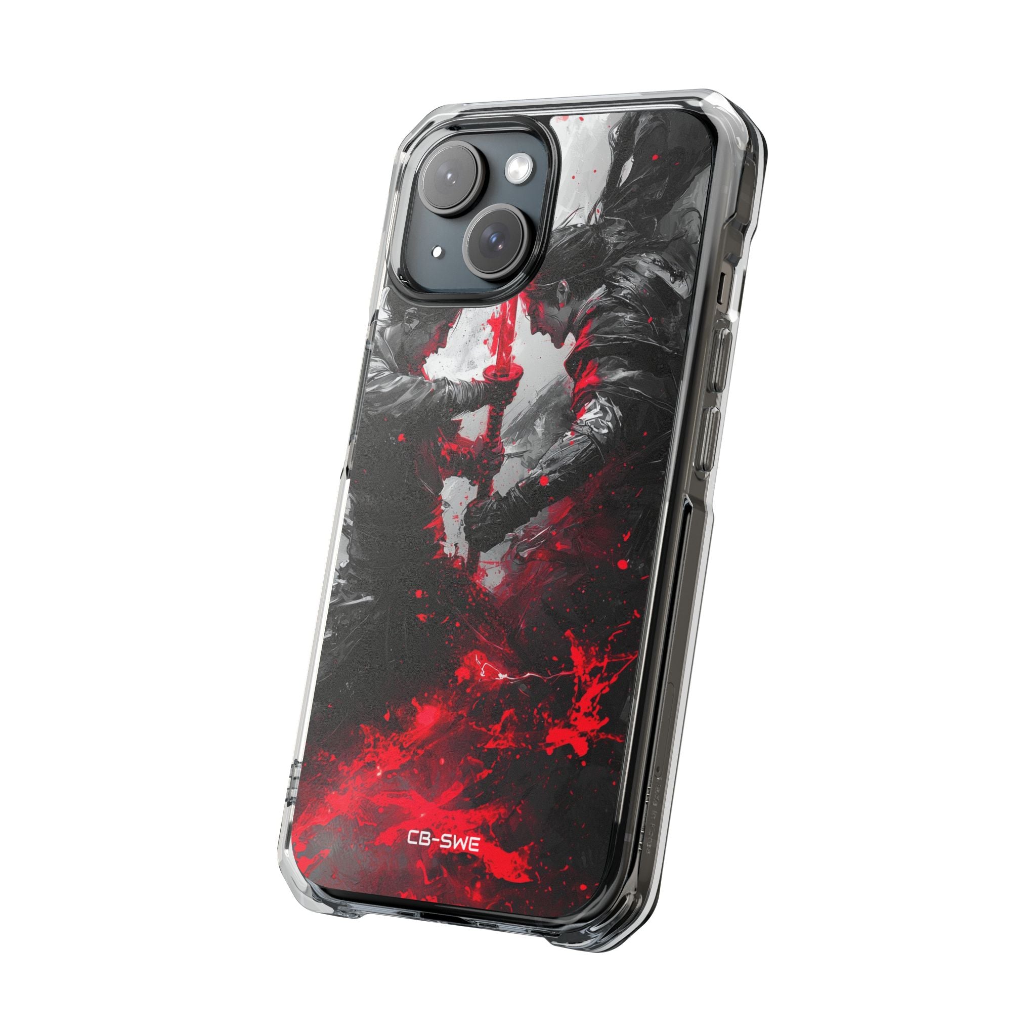 Crimson Blade Clash iPhone Case - Impact