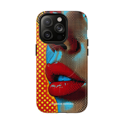 Yellow Red Pop Art Portrait - Tough + MagSafe® iPhone 14 Phone Case