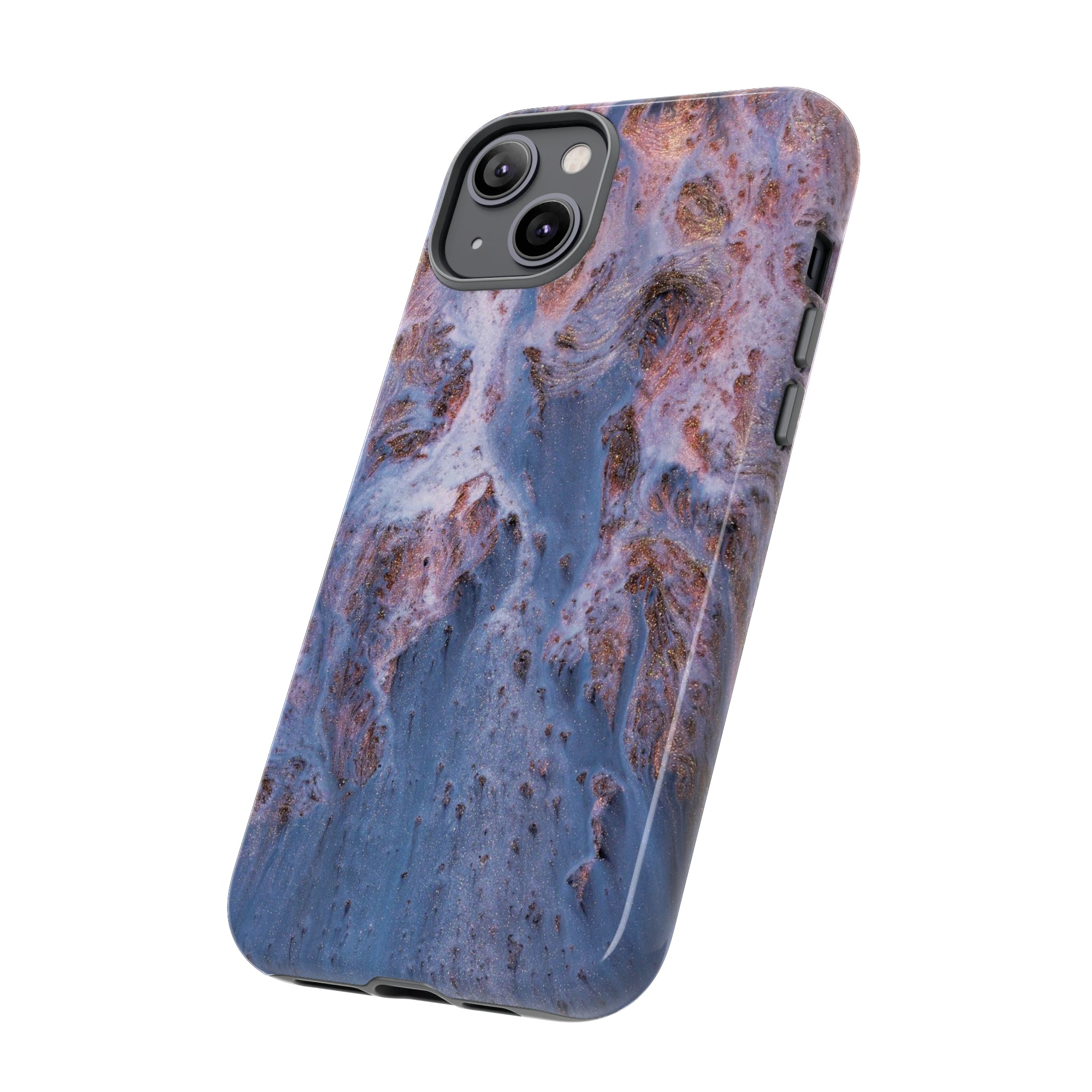 Blue Ice Ink Art iPhone Case (Protective) Phone Case