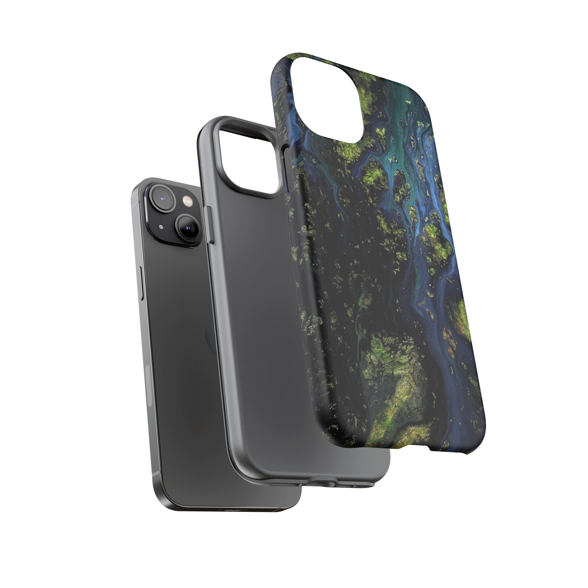 Blue Cosmos Ink Art iPhone Case (Protective) Phone Case